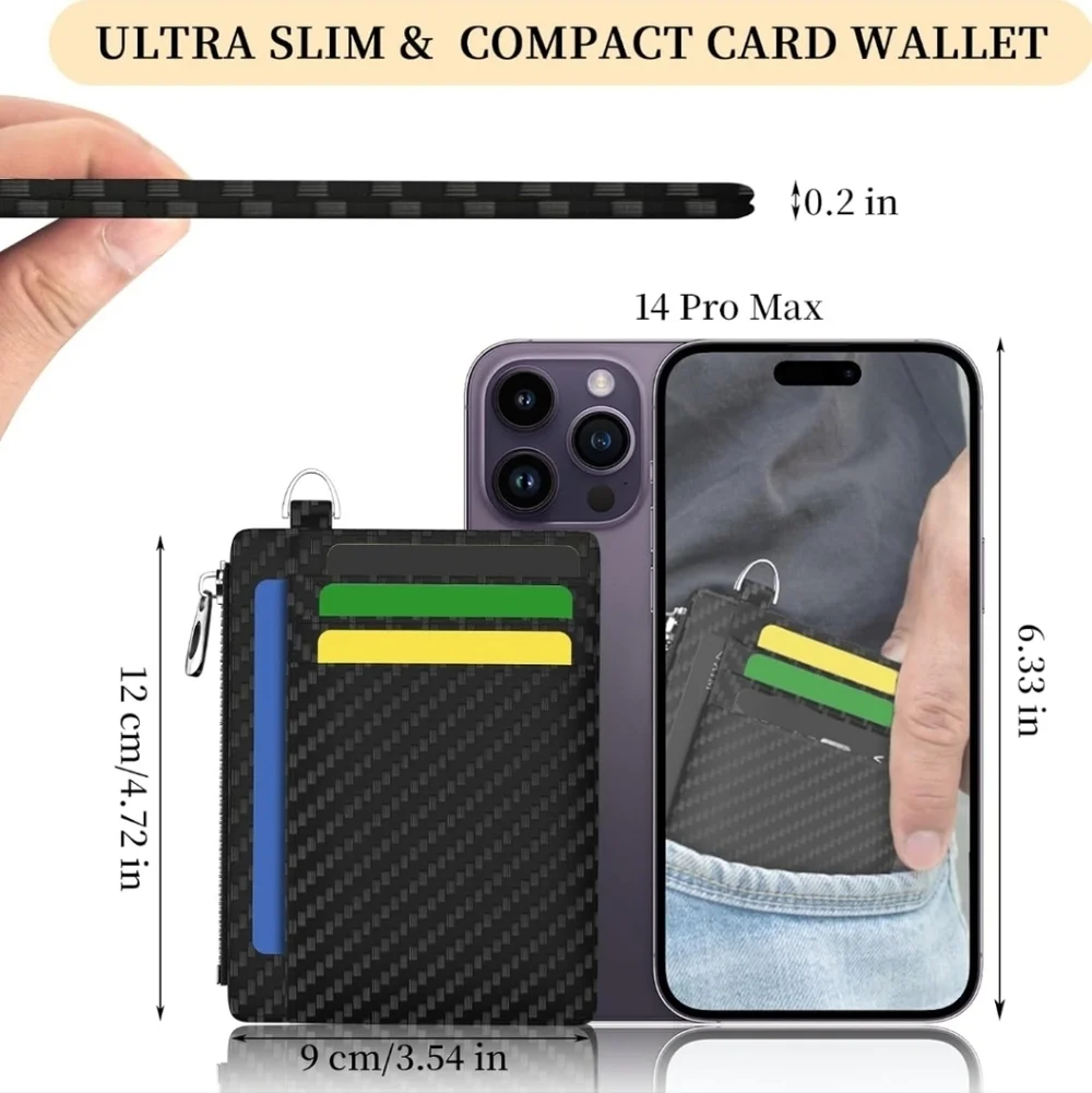 Black Carbon Fiber Wallet with D-Shackle